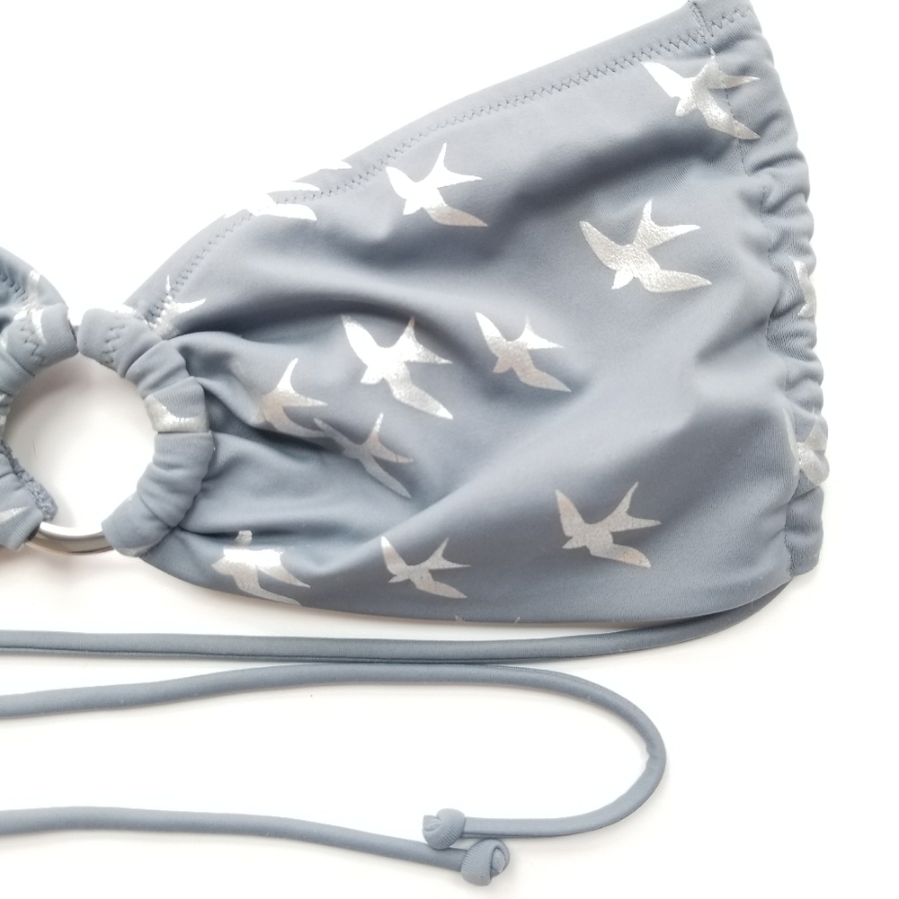 Victoria's Secret Halter Tie Silver Bird Swim Top - Picture 3 of 7
